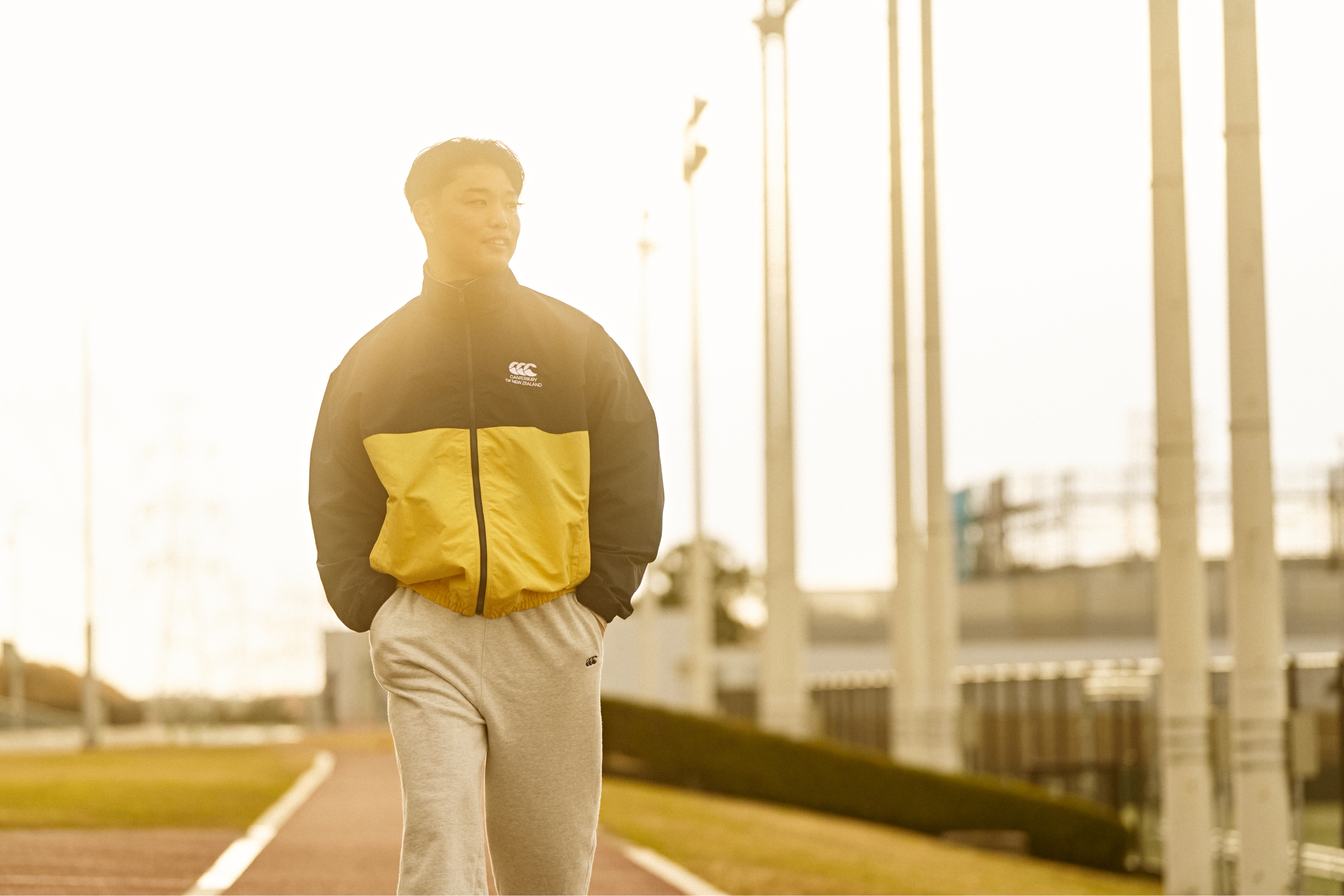 RUGBY SHELL JACKET,HEAVY SWEAT PANTS