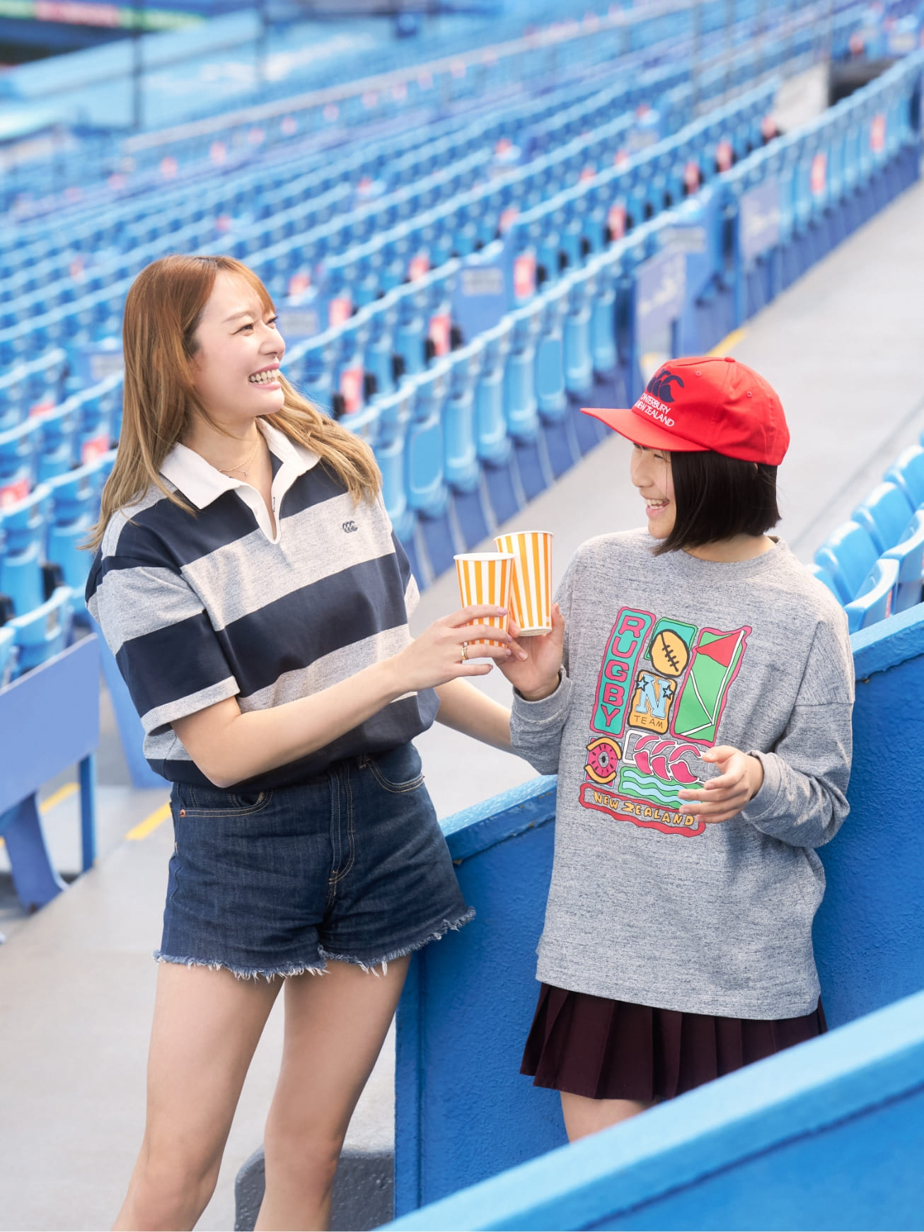 (WOMEN)S/S 4INCH STRIPE RUGBY JERSEY  (GIRL)L/S T-SHIRT,CLASSIC BIG LOGO CAP