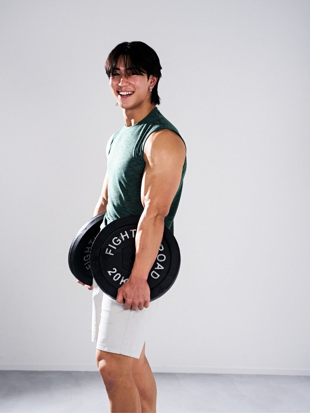 [TOPS] R+ WORKOUT SLEEVELESS,[BOTTOMS] R+ DUAL SHORTS