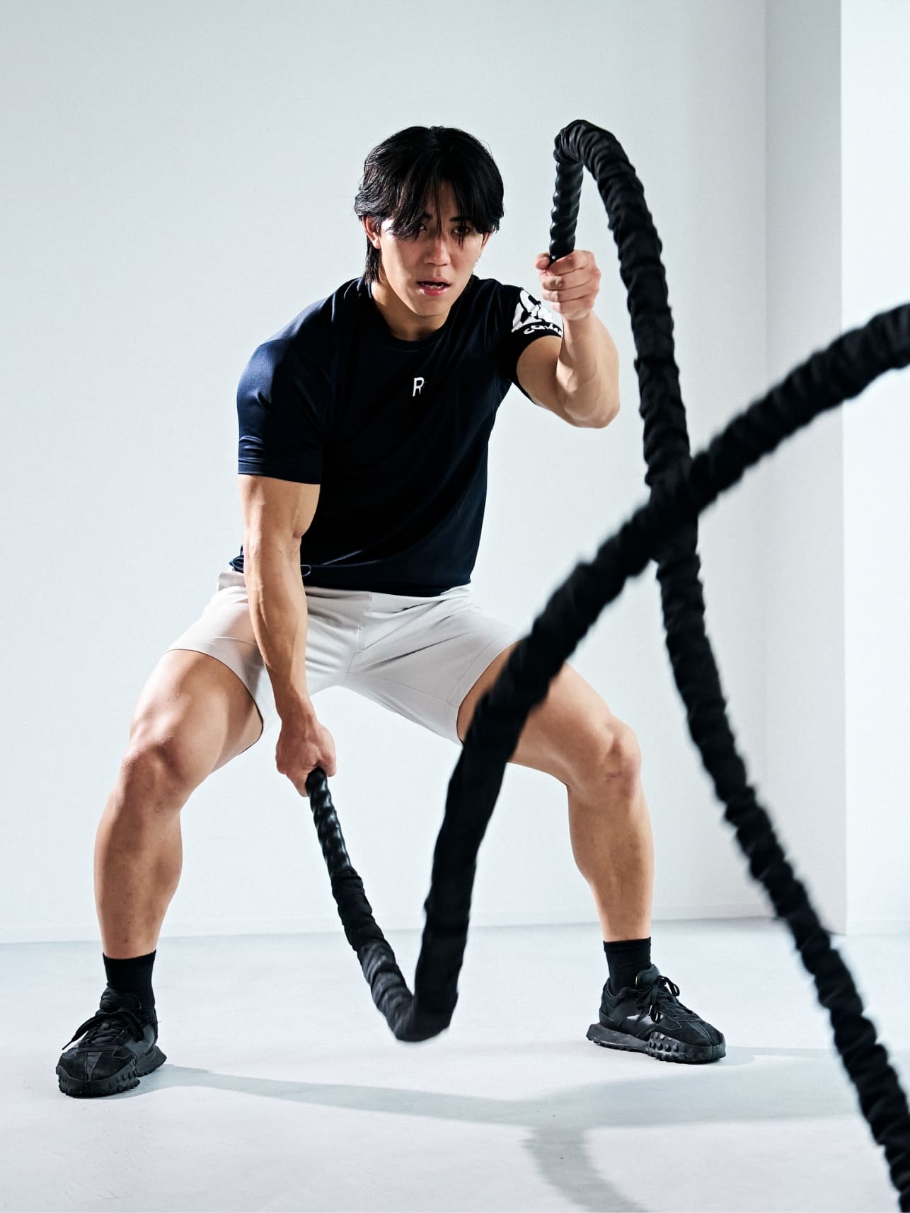 [TOPS] R+ FLEXCOOL CONTROL TEE,[BOTTOMS] R+ DUAL SHORTS