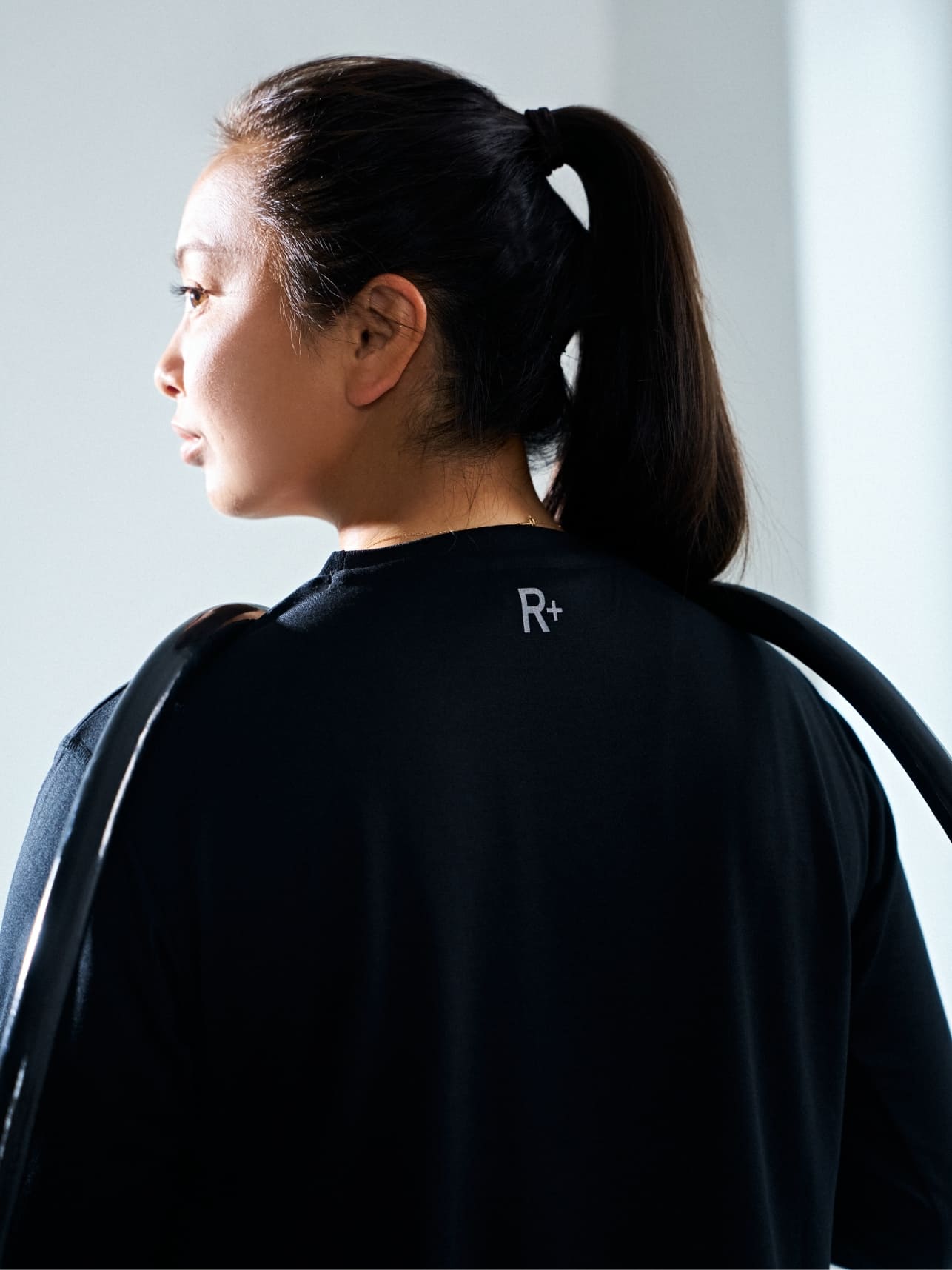 [TOPS] R+ L/S WORKOUT TEE,[BOTTOMS] R+ DUAL SHORTS